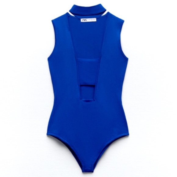 Zara Knit Bodysuit With Cut-out Choker - Picture 1 of 4